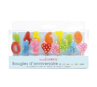 Lot de bougies chiffres - SCRAPCOOKING - 15 bougies - Chiffres 0 à 9 + cœurs + lettres ANS