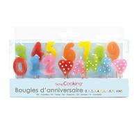 Lot de bougies chiffres - SCRAPCOOKING - 15 bougies - Chiffres 0 à 9 + cœurs + lettres ANS