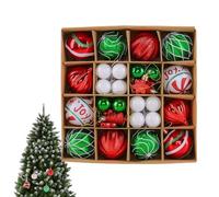 Lot de Boules de Noël - 46 Boules incassables, Ornements décoratifs pour Sapin de Noël pour expositions festives, décorations suspendues pour seuils intérieurs et extérieurs, Courts