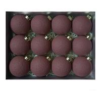 Lot de boules de Noël avec aspect ciment texturé et givré pour décoration d'arbre et couronne en plastique (C)