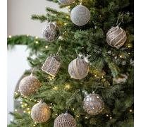 Lot de boules de Noël en mousse pour champagne avec design minimaliste pour correspondre à différents styles de décoration de vacances et thèmes saisonniers (J)