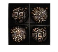 Lot de boules de Noël en plastique avec détails faits à la main pour décorer les arbres et les zones d'exposition pendant la saison des fêtes (A)