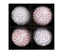 Lot de boules de Noël en plastique avec détails faits à la main pour décorer les arbres et les zones d'exposition pendant la saison des fêtes (C)