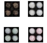 Lot de boules de Noël en plastique avec détails faits à la main pour une utilisation sur les arbres et les magasins de détail (A)