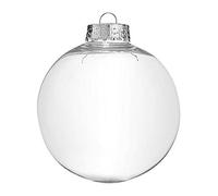 Lot de boules de Noël en plastique de 8 cm, avec crochet de suspension, boules de Noël en plastique incassable, décoration de Noël (transparent, 8 cm)