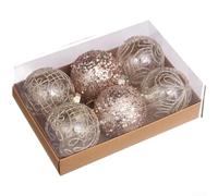 Lot de boules de Noël en plastique incassable Rouge et blanc 8 cm