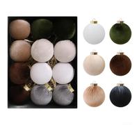 Lot de boules de Noël en velours pour décorations de sapin de Noël, texture douce et design élégant, mécanismes de suspension faciles pour une utilisation saisonnière festive (B)