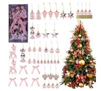 Lot de boules de Noël résistantes à la casse - Pendentifs de décoration festive - 45 pièces - Décoration de boules de Noël - Pour fête, vacances d'hiver, baldaquin, fenêtre, mariage, magasin, couronne