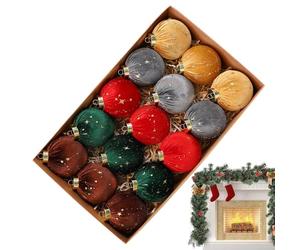 Lot de boules décoratives floquées, boules décoratives incassables, présentation élégante pour couloirs, bureaux scolaires et accessoires de suspension saisonniers pour l'intérieur pour la naissance