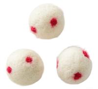 Lot de boules festives en feutre de laine conçues pour la décoration du sapin de Noël, présentant des motifs classiques de style européen avec un matériau en polyester doux pour une utilisation en