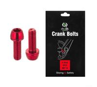 Lot de boulons de manivelle de vélo M6 x 18 mm - Vis à tête hexagonale en acier haute résistance pour pédaliers à trou carré - Fixations résistantes (rouge)
