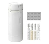 Lot de bouteilles de voyage 4 en 1 pour articles de toilette, rechargeables, anti-fuite, flacons de shampooing et d'après-shampoing de voyage transparents avec graduation et inscription, pour