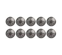 Lot de boutons ronds creux sculptés pour idées créatives de couture et d'artisanat (Noir, 18 mm)