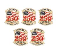 Lot de broches commémoratives en alliage pour 250e anniversaire des États-Unis - Idéales pour les présentations historiques et les collections, les événements commémoratifs officiels, One Size, Comme