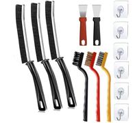 Lot de Brosse de Nettoyage de Crevasses, Brosse À Nettoyer Les Interstices avec Poignée, Outils À Main pour Nettoyer Les Interstices pour Rails de Fenêtre, Douche, Sol, Salle de Bain et Cuisine