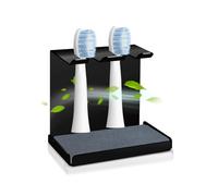 Lot de brosses à Dents muraux en Acier Inoxydable avec Terre de diatomée pour Oral-B, IO, Philips Sonicare, Support pour 2 têtes de Brosse à Dents électriques (Noir, 2 Trous)