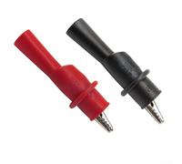 Lot de câbles multimètre avec clips 15 A, fils de cuivre de 100 cm, gaine isolée ignifuge, en PVC/silicone, rouge