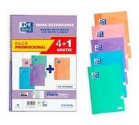 Oxford Hamelin 4x4 Grid Notebooks 80 Sheets Pack 4+1 Colors Multicolore