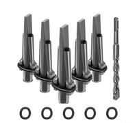 Lot de cales de séparation de pierre et de forets SDS pour carrière et aménagement paysager, outils en acier forgé traité thermiquement pour granit et béton (16 mm)