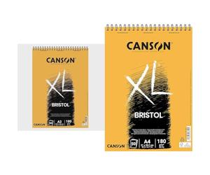 Lot de CANSON XL Bristol - Album 50 feuilles A3 180g/m² - Extra blanc + CANSON XL Bristol - Album 50 feuilles A4 180g/m² - Extra blanc