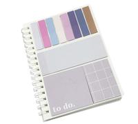 Lot de carnets adhésifs rechargeables avec étiquettes colorées pour planification de notes scolaires
