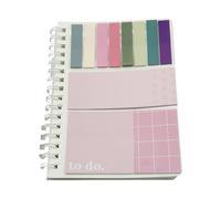 Lot de carnets adhésifs rechargeables avec étiquettes colorées pour planification de notes scolaires