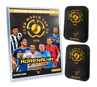 Lot de cartes à collectionner Panini FIFA Club World Cup 2025, Coupe du Monde, Coupe du Monde, choix + carte d'anniversaire exclusive (1 dossier + 2 boîtes en étain )