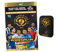 Lot de cartes à collectionner Panini FIFA Club World Cup 2025, Coupe du Monde, Coupe du Monde, choix + carte d'anniversaire exclusive (1 débutant + 1 boîte en tin)