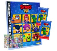 Lot de cartes Brawl Stars série 1 - Cartes à collectionner - 1 porte-documents + 2 boosters + carte d'anniversaire exclusive