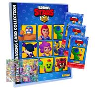 Lot de cartes Brawl Stars série 1 - Cartes à collectionner - 1 porte-documents + 3 boosters + carte d'anniversaire exclusive