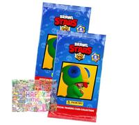 Lot de cartes Brawl Stars série 1 - Cartes à collectionner - 2 boosters + carte d'anniversaire exclusive