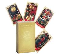 Lot de Cartes de Tarot dorées pour débutants - 10,3 x 6 cm, Oracle de Lecture d' Positif pour Divination, Affirmation, Astrologie