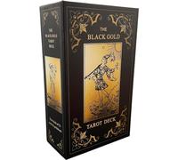 Lot de cartes de tarot noires et dorées pour débutants avec des significations, jeu de cartes de tarot avec guide (français non garanti), bords dorés