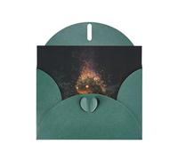 Lot de cartes de vœux à imprimé monstre lumineux avec intérieur vierge - Papier nacré vert foncé - Cartes d'anniversaire, de mariage pour invitations de fête