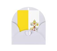 Lot de cartes de vœux avec motif imprimé drapeau du Vatican, enveloppes et blanc assorti