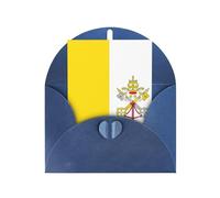 Lot de cartes de vœux avec motif imprimé drapeau du Vatican, enveloppes et enveloppes assorties bleues