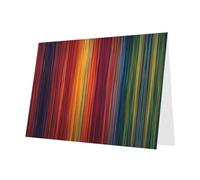 Lot de cartes de vœux imprimées avec lignes droites colorées avec intérieur vierge - Papier nacré vert foncé pour anniversaire, mariage pour invitations de fête