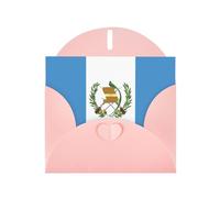 Lot de cartes de vœux roses avec intérieur vierge - Drapeau du Guatemala en papier nacré pour anniversaire, mariage et anniversaire de mariage
