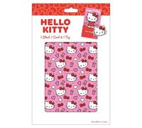 Lot de cartes et papier cadeau Hello Kitty 1 carte Hello Kitty 1 feuille de papier cadeau 1 étiquette cadeau