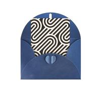 Lot de cartes vierges imprimées élégantes avec texture incurvée noire - Cartes avec papier nacré et enveloppes assorties