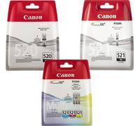 Lot de cartouches d'encre Canon PGI520 + CLI521 d'origine