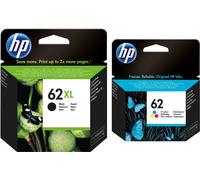 Lot de cartouches d'encre d'origine HP 62XL + 62