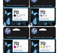 Lot de cartouches d'encre HP 712 d'origine