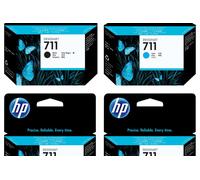 Lot de cartouches d'encre HP CZ133A + 711 C, M, Y d'origine