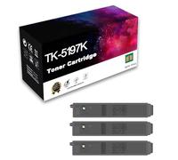 Lot de Cartouches Laser Couleur Compatibles pour Imprimantes Kyocera TK-5197C, TK-5197M, TK-5197Y, TK-5197K, TASKalfa 306ci, 307ci Et 308ci,3 BK-1 Pack