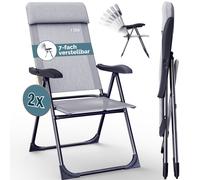 Lot de chaises de jardin pliables réglables en 7 positions camping voyage plage