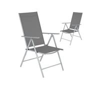 Lot de chaises de jardin pliantes en aluminium dossier réglable argent