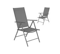 Lot de chaises de jardin pliantes en aluminium dossier réglable gris
