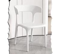Lot de chaises de salle à manger empilables en plastique coloré sans accoudoirs pour jardin, pelouse, bistrot, terrasse, blanc
