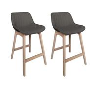 Lot de chaises MELLOW d'îlot et bar en chêne et assise tissu 65cm